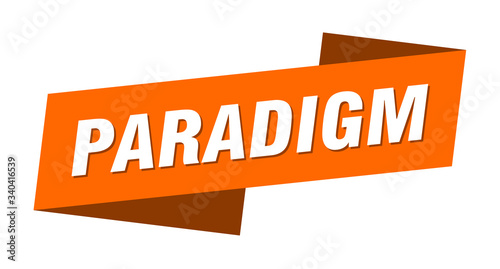 paradigm banner template. paradigm ribbon label sign