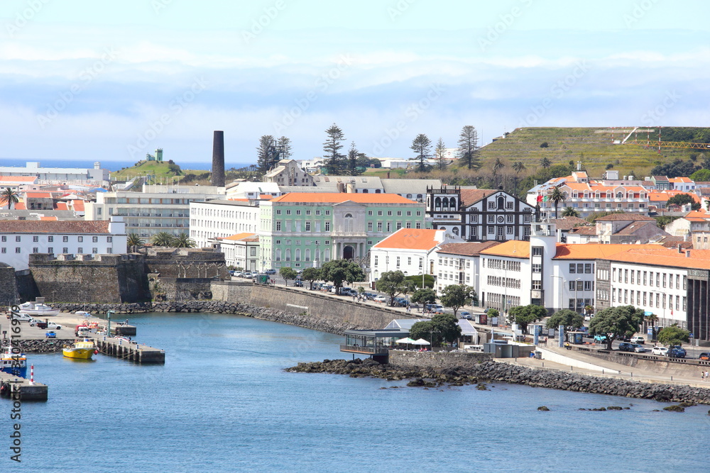 Harbor of Ponta Delgado, Sao Miguel Island, Azores, Portugal, 