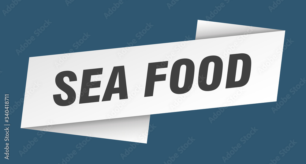 sea food banner template. sea food ribbon label sign sea food banner template. sea food ribbon label sign