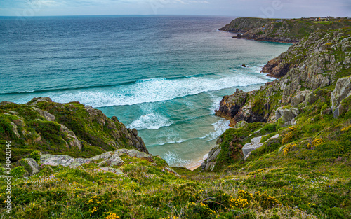 Cornish coastal scene in spring
