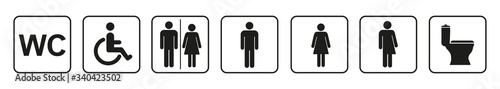 Toilet icons set, toilet signs, WC signs – vector photo