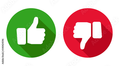 Thumb up and thumb down sign. Up and down index finger sign - stock vector