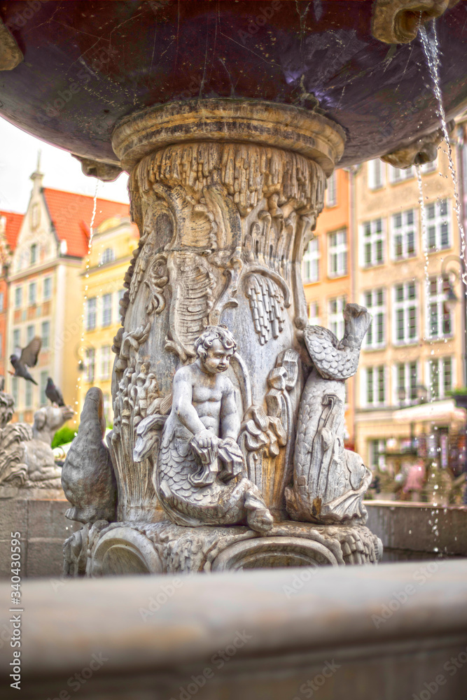 Fountain sea city of Gdansk