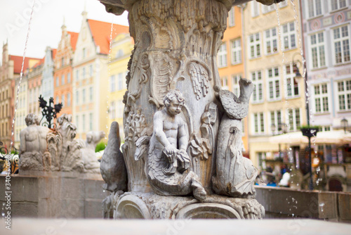 Fountain sea city of Gdansk
