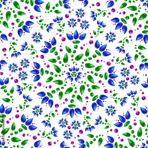 Seamless floral pattern on a white background © Aleksey