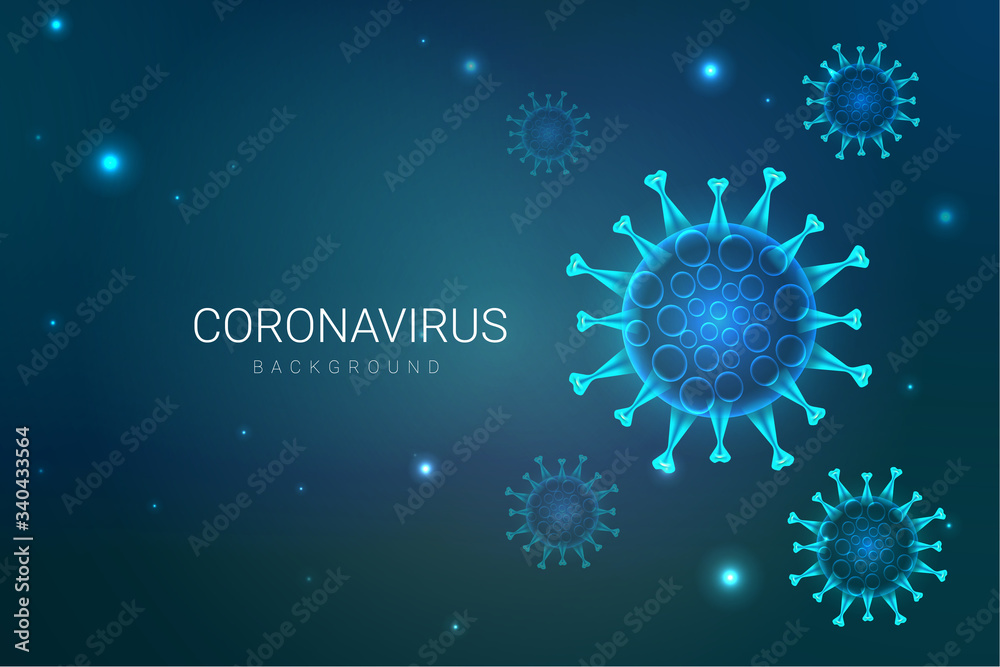 coronavirus microscopic view background illustration