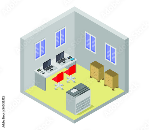 isometric office room