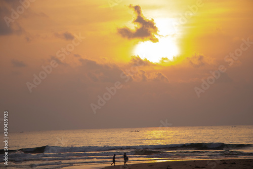 sun rise with fisherman