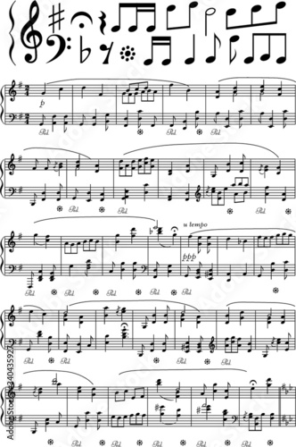 Vector music note sheet