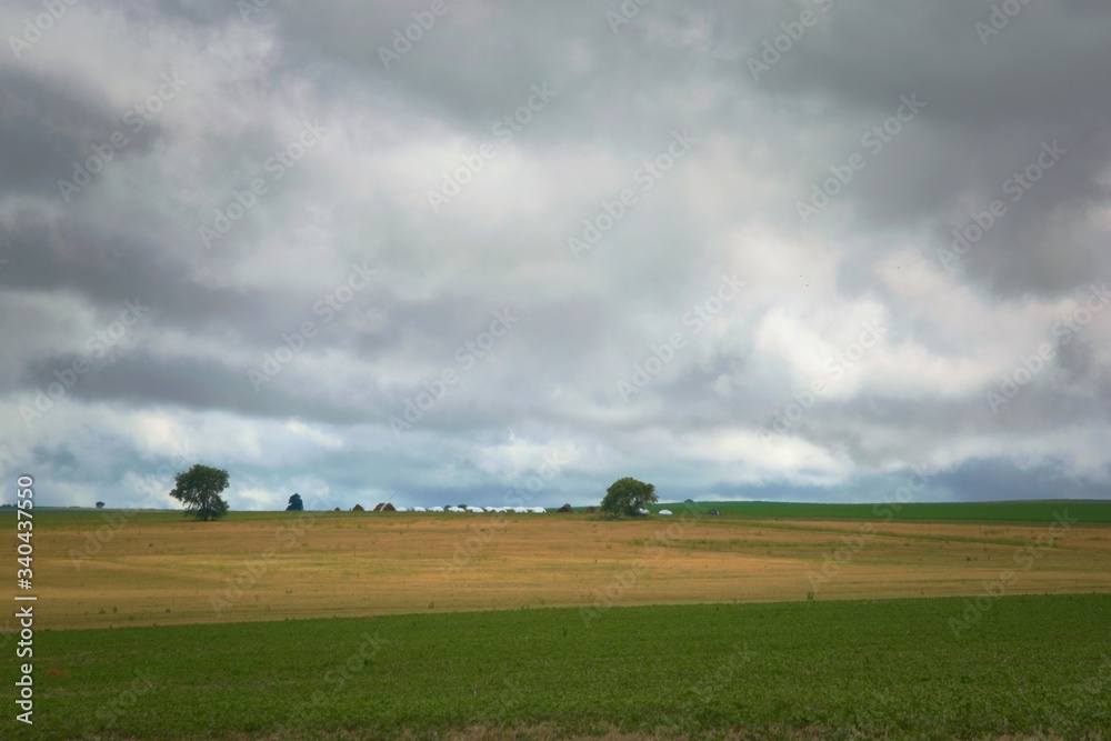 Heavy storm clouds over an agricultural field in San Luis, Argentina. Heavy storm clouds over an agricultural field in San Luis, Argentina.