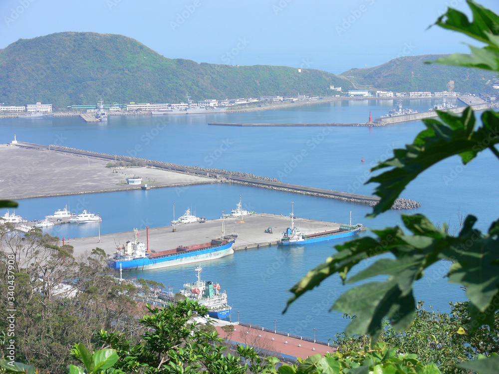 High angle view of a port at Suao Township