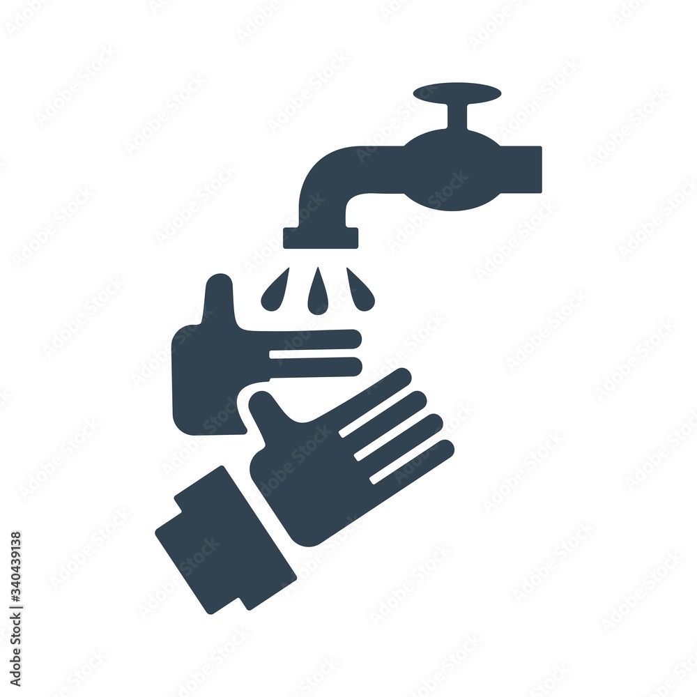 Wash your hands symbol. Sanitary concept. Flat design. Wash your hands symbol. Sanitary concept. Flat design.