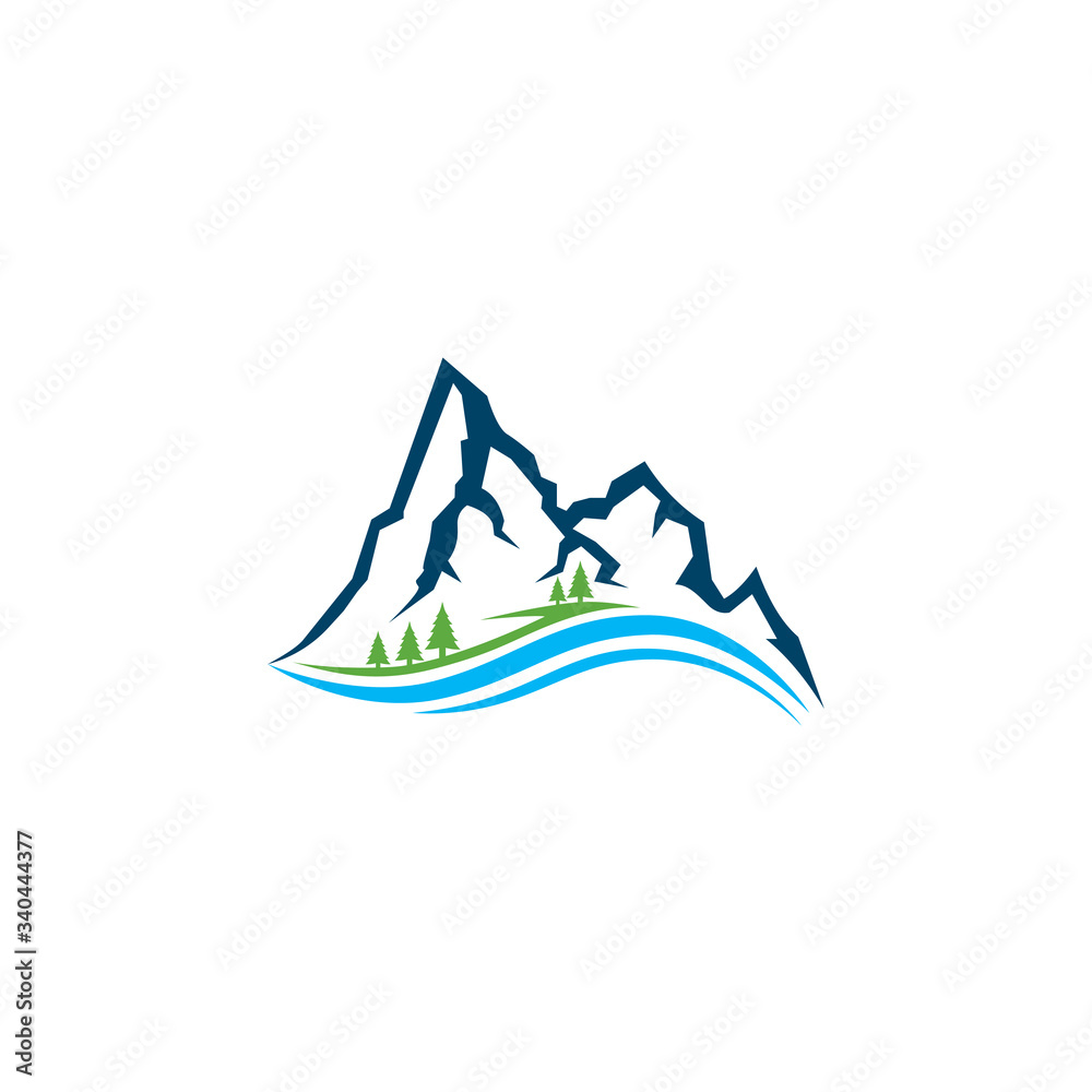 Mountains logo. Logo outdoor adventure in mountain.