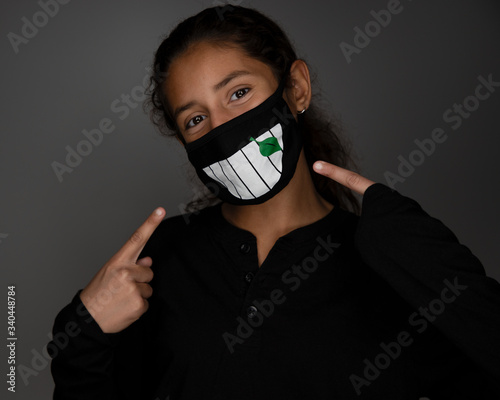 Girl with mask during social distancing