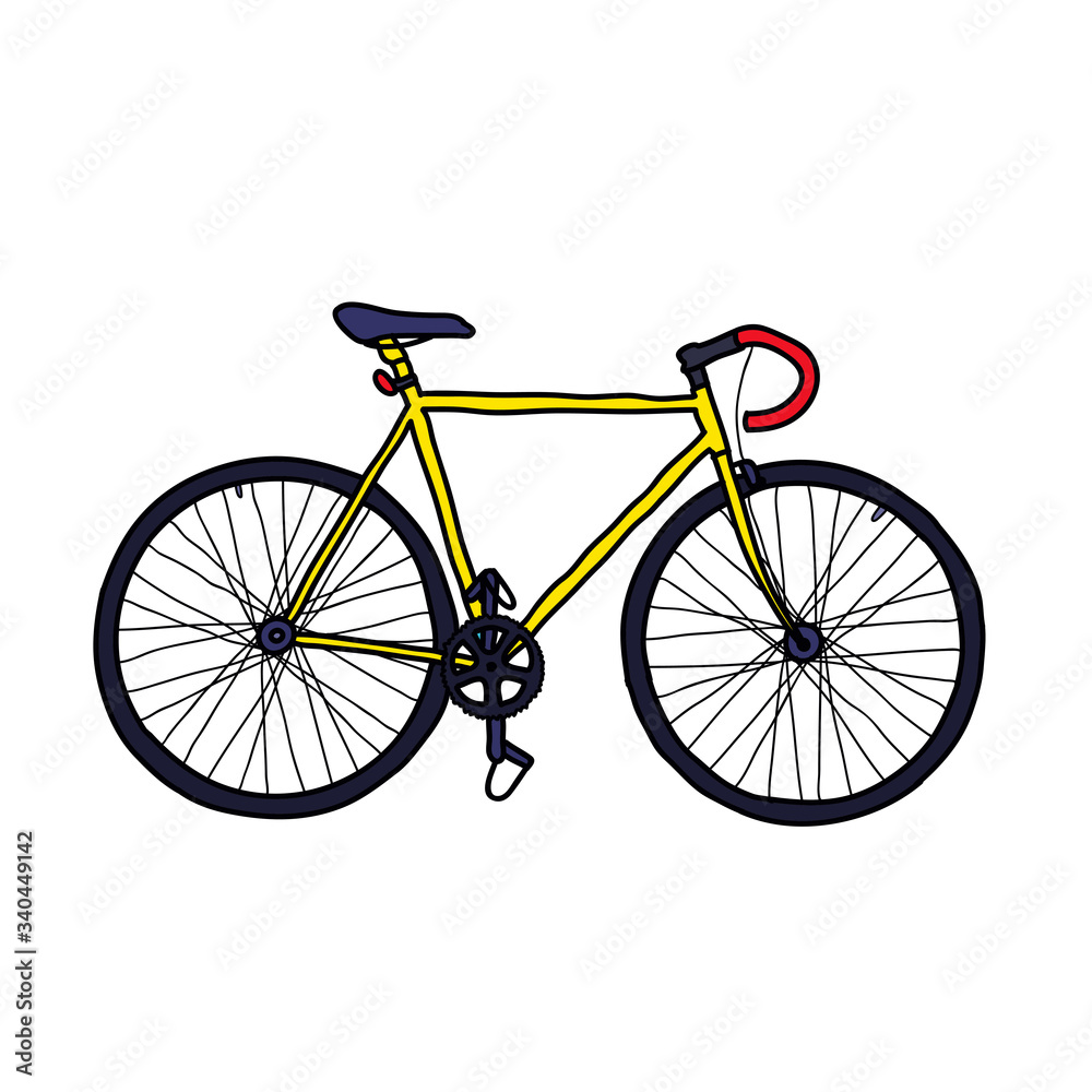 bicycle fixed gear doodle icon bicycle fixed gear doodle icon