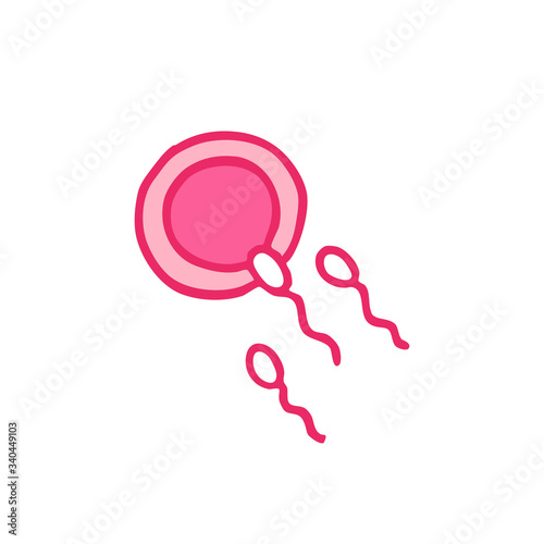 sperm and ovum doodle icon