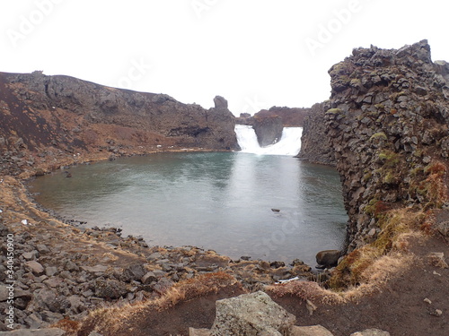 Hjalparfoss Waterfall, Iceland photo