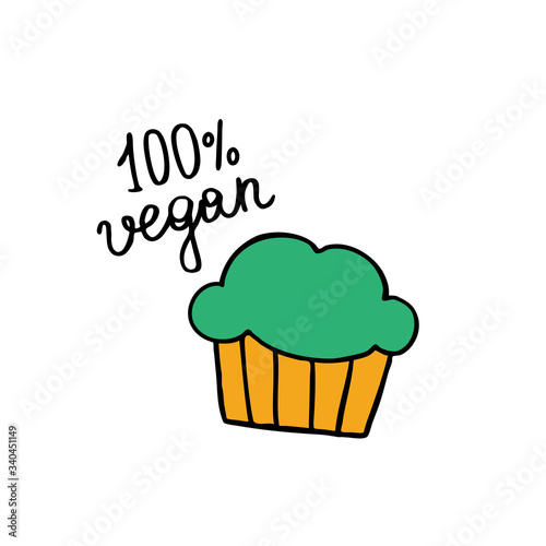 vegan muffin doodle icon