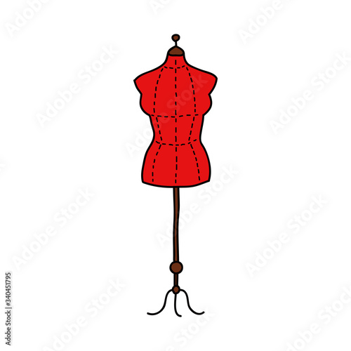 dummy for sewing, sewing mannequin doodle icon