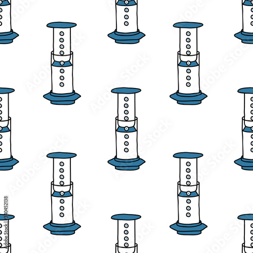 aeropress seamless doodle pattern