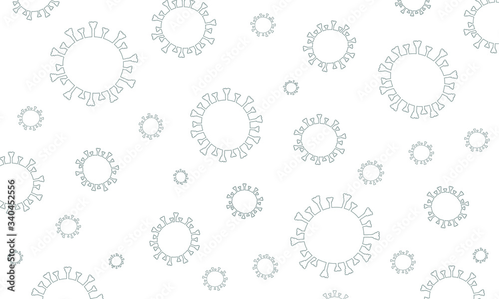 Coronavirus Covid-19 pattern grey on white. Vector illustrations isolated on white background. Coronavirus Covid-19 pattern grey on white. Vector illustrations isolated on white background.