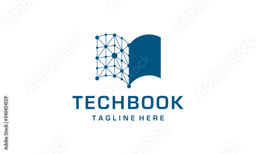 artificial intelligence with book education logo design concept