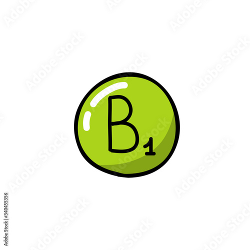 vitamin b1 doodle icon