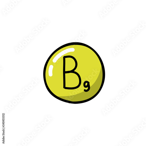 vitamin b9 doodle icon