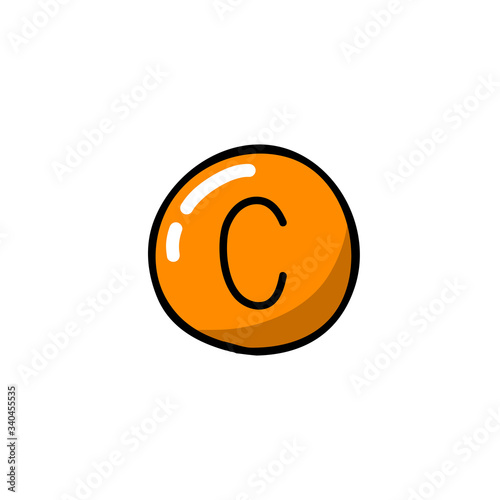 vitamin b9 doodle icon