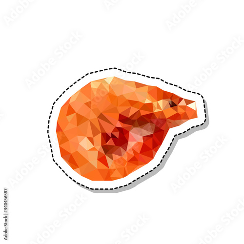 polygonal shrimp illustration