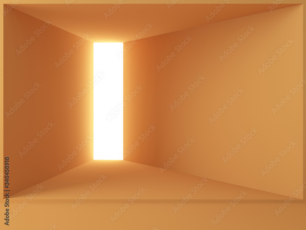 3d rendering of earth tones modern abstract corridor