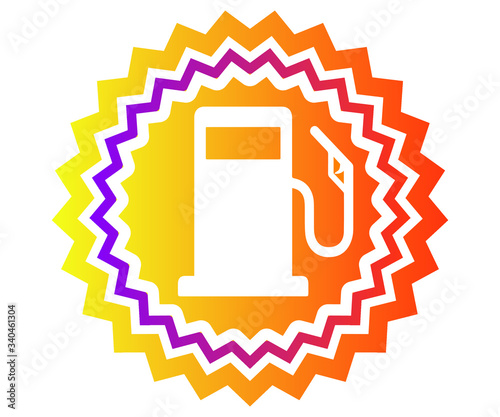 Gas pump vector icon labels.