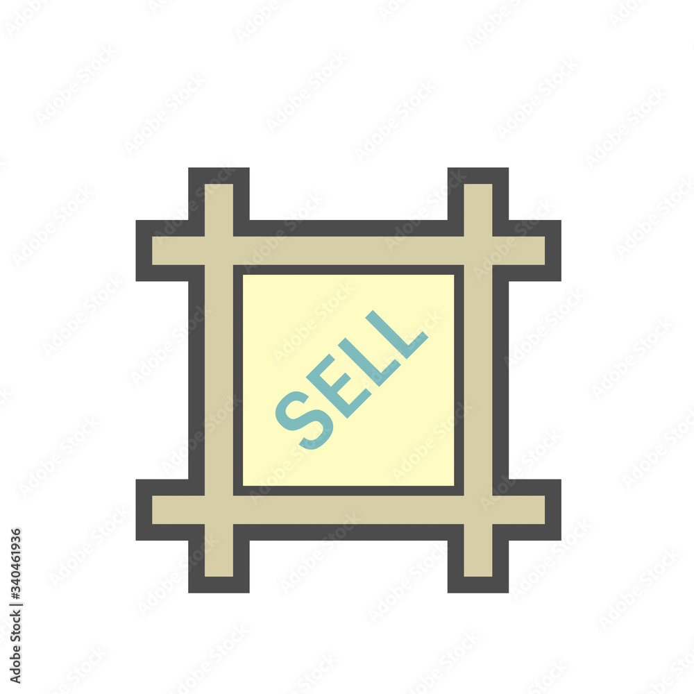 Obraz premium Land for sell vector icon design.