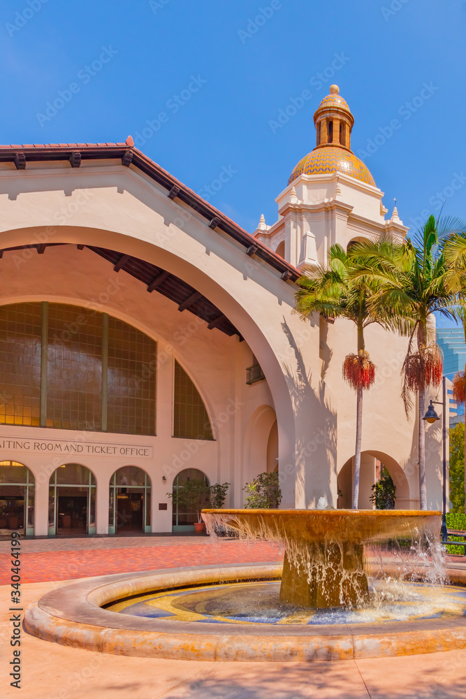 Fototapeta premium Historic Santa Fe Train Depot in San Diego, California