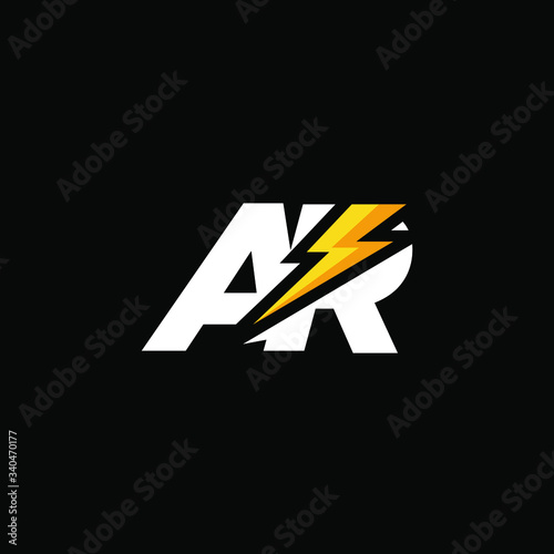Initial Letter AR with Lightning