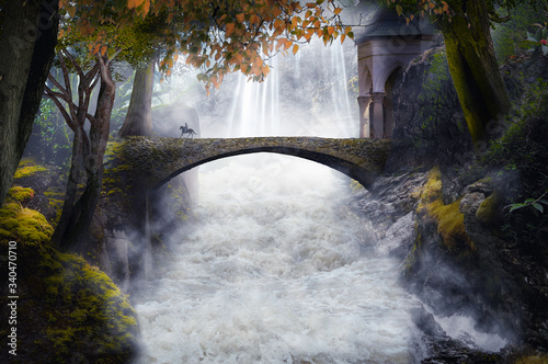 Fototapeta Naklejka Na Ścianę i Meble -  bridge over the river fantasy