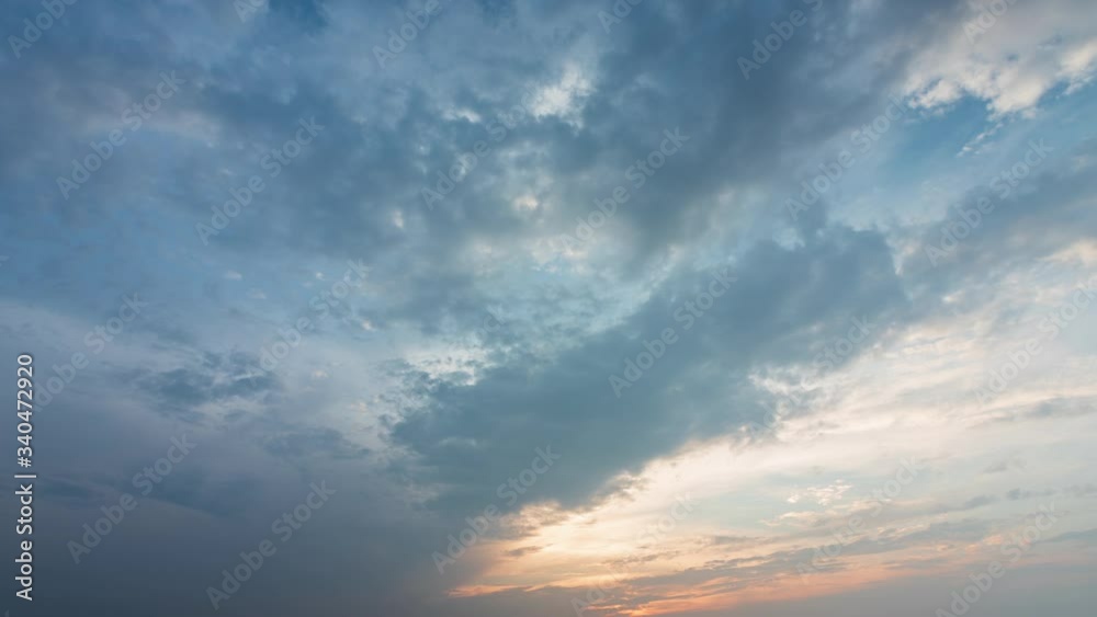 Sky, sun and clouds with ray light during sunset time. nature background Time Lapse.. Sky, sun and clouds with ray light during sunset time. nature background Time Lapse..