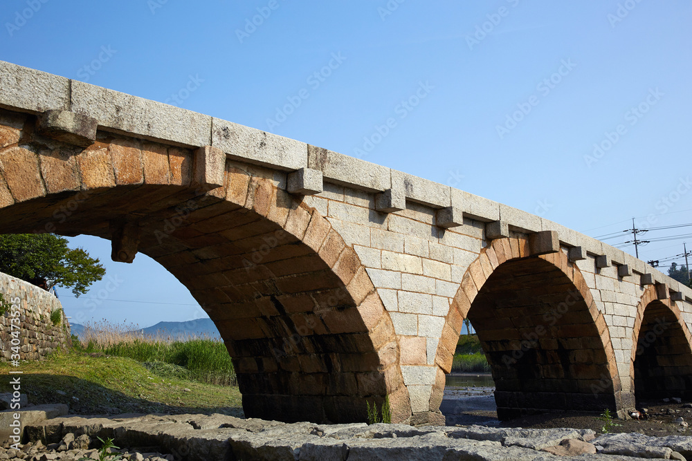 An old bridge in Boseong-gun, Korea. It is a Korean cultural property.
