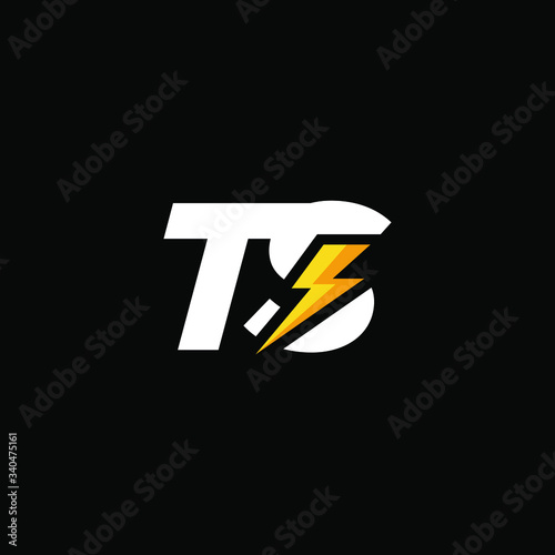 Initial Letter TS with Lightning