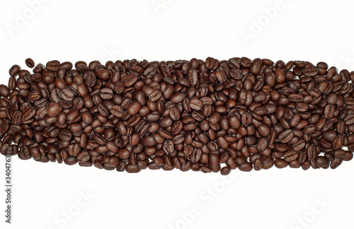  Arabica coffee beans  isolated on a white background