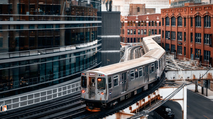 Fotobehang Chicago Chicago Loop wolkenkrabbers van dichtbij  © eduard4us
