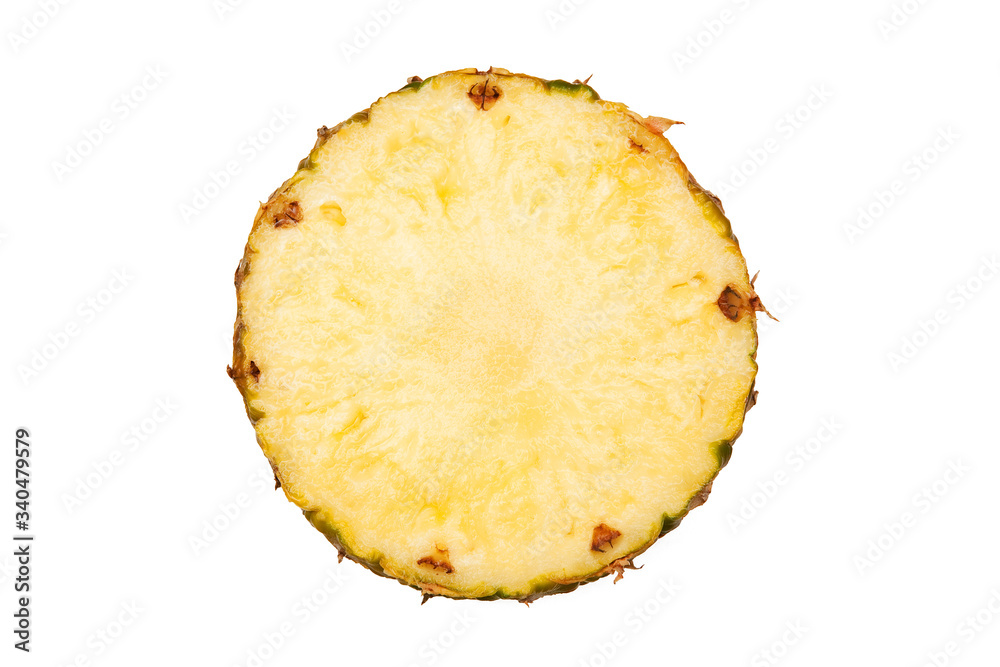 Top view of fresh pineapple isolated on white background Top view of fresh pineapple isolated on white background