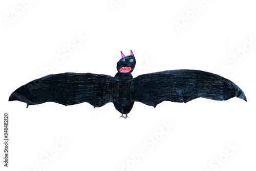 Bat drawing isolated on white background