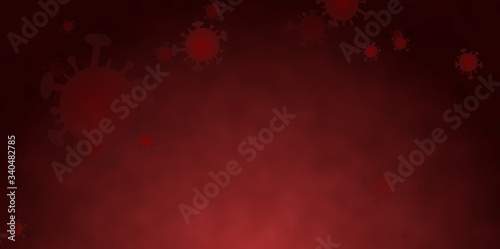 coronavirus cell with droplet on red color blood tunnel in human body background for COVID-19 prevention and protection concept 