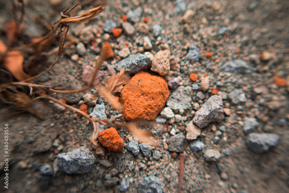 Stone rock on the ground