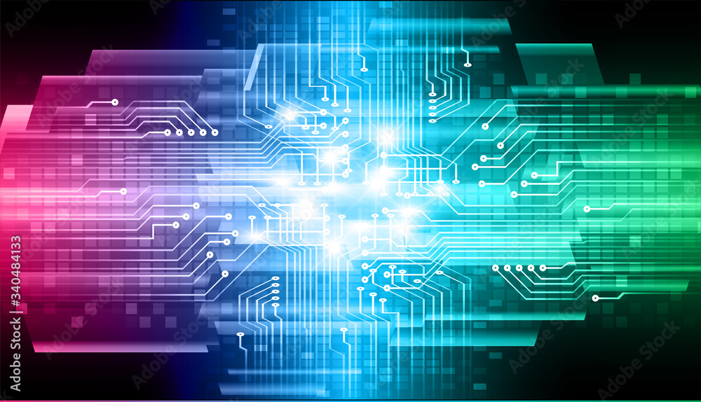 Blue cyber circuit future technology concept background Blue cyber circuit future technology concept background
