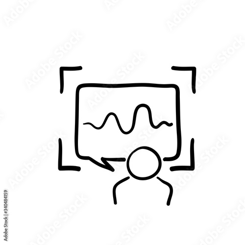 hand drawn voice recognition icon illustration doodle style vector