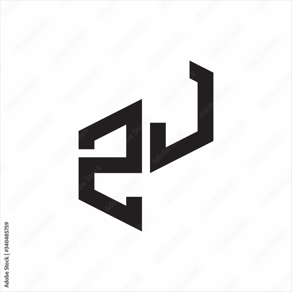 ZJ Initial Letters logo monogram with up to down style ZJ Initial Letters logo monogram with up to down style