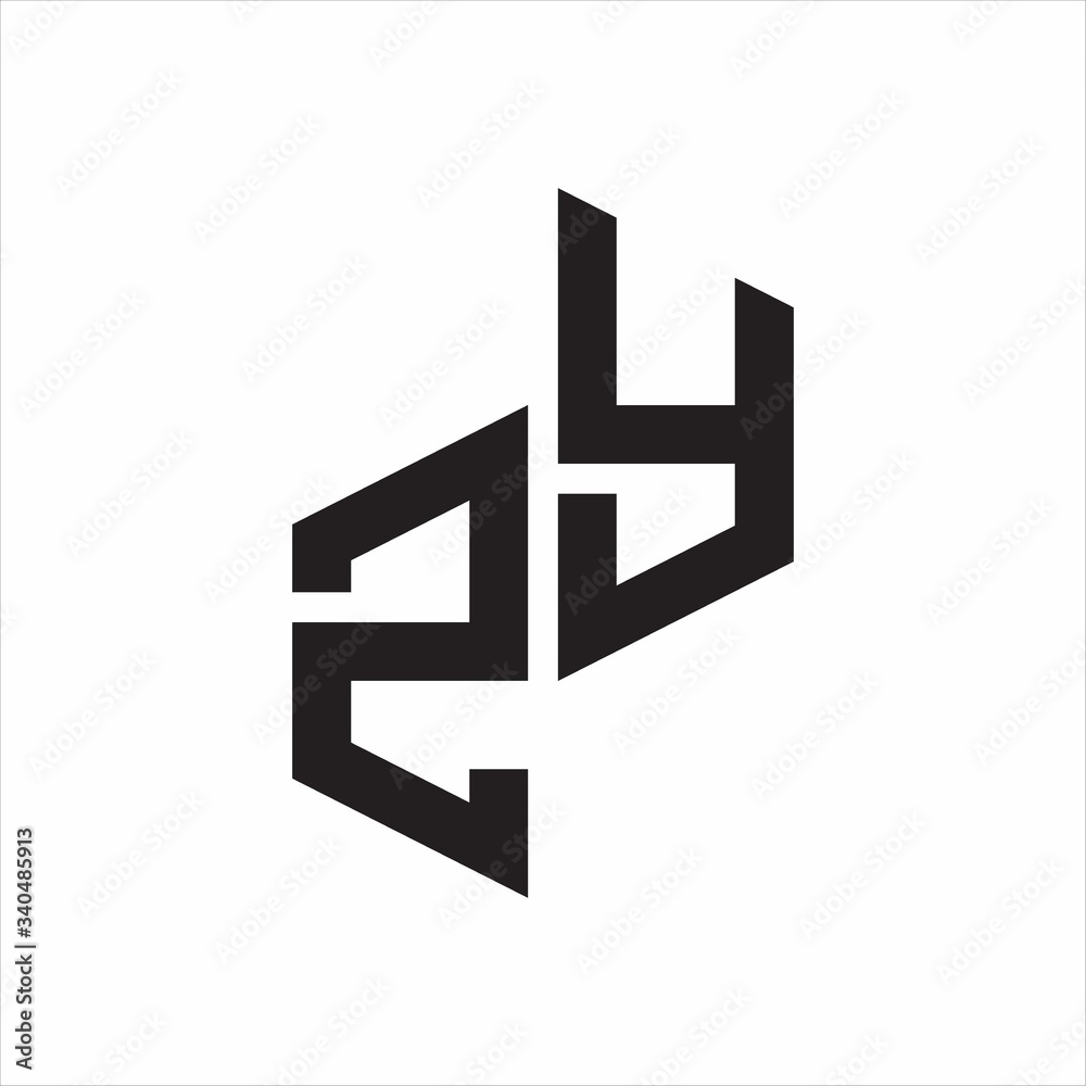 ZY Initial Letters logo monogram with up to down style ZY Initial Letters logo monogram with up to down style