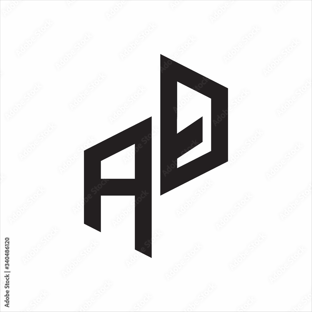 AQ Initial Letters logo monogram with up to down style AQ Initial Letters logo monogram with up to down style
